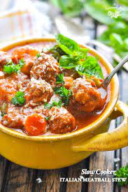 Heat the oil in a large pan, add the meatballs and cook for 5 mins, until golden brown all over. Slow Cooker Italian Meatball Stew The Seasoned Mom