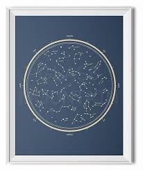 Star Chart Print Retro Modern Vintage Star Chart Minimal