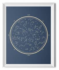 Star Chart Print Retro Modern Vintage Star Chart Minimal