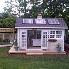 Outdoor Home Why Not Build A Solar Powered Shed Modernize Backyard Sheds Building A Shed Backyard Shed