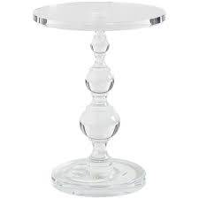 Caracole All Clear Round Clear Accent Table Acrylic Side Table Pedestal Side Table Caracole