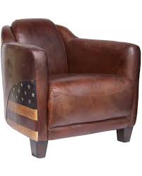 Ce fauteuil design recouvert d'un tissu microfribre marron donnera un côté loft à votre appartement ou à votre maison. Fauteuil Club Americain Cuir Marron Salon