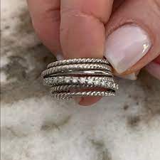 Gently rub the cloth in circular motions over the surface of the metal. David Yurman Jewelry David Yurman Crossover Wide Ring With Diamonds Poshmark