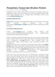 Proses inilah yang kemudian disebut dengan sintesis protein. Doc Pengertian Fungsi Dan Struktur Protein Desry Wahyuningsih Academia Edu