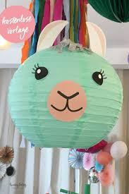 Diy Lama Laterne Aus Lampions Einfach Und Schnell Basteln Diy Laterne Fur Kinder Lampion Basteln Diy Laternen Schnell Basteln