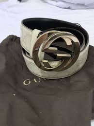 Black And Gold Gucci Belt Womens Gucci Women S Gg Gold Buckle Belt Size 34 85cm Belt Size Belt Buckles Belt
