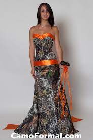 Camo And Hunters Orange Wedding Dress Camo Bridesmaid Dresses Camo Prom Dresses Camo Wedding Dresses