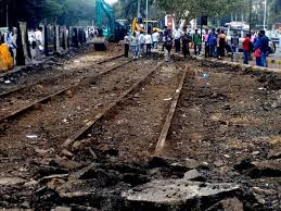 hidden tram tracks ...