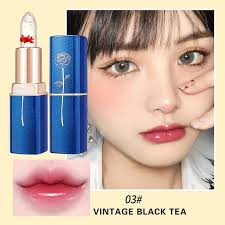 SDJMa Crystal Flower Jelly Lipstick, Long Lasting Nutritious Lip Balm Lips  Moisturizer Magic Temperature Color Change Lip Gloss (C)