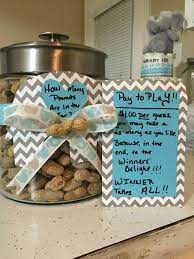 Elephant Baby Shower Theme Guess How Many Peanuts Are In The Jar For A Winner Takes All As I Elephant Baby Shower Theme Peanut Baby Shower Dumbo Baby Shower