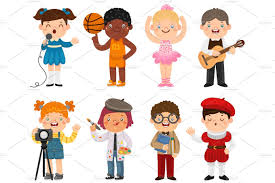 Download the perfect cartoon pictures. Cartoon Children And Their Hobbies Collection Pre Designed Illustrator Graphics Creative Market