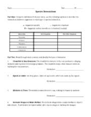 Hw2 Species Doc Species Interactions Worksheet Part A