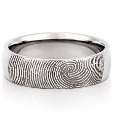 Fingerprint Wedding Band Men S Fingerprint On Outside Of Wedding Band Mens Wedding Rings Fingerprint Wedding Bands Mens Gold Wedding Band