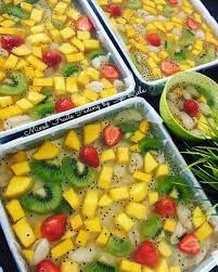 Masak agar2 dengan air dan gula hingga larut. Cantik Berkilat Meriah Dengan Buah Ini Resepi Agar Agar Mixed Fruit Yang Simple Sedap