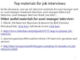 This position will continually assist the credit union in delivering its service mission to the members: Top 52 Asset Manager Interview Questions And Answers Pdf