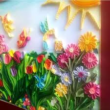 Flowers Quilling Art Wallpaper Spring Gift Present Wedding Tree Personalised Handmade Wallpaper Homedecor Custom Daisies Butterfly Quilling Designs Paper Quilling Quilling