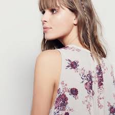 Free People Floral Print Faded Tree Swing Boho Festival Mini Tunic Dress S  NWT