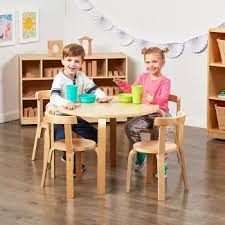 Ecr4kids Bentwood Curved Back Chair And Table Furniture Set Premium Kids Set For Homes Daycares And Classrooms Natural Color Kids Furniture Sets Table And Chair Sets Round Kids Table