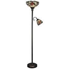 Dale Tiffany Peony Torchiere Floor Lamp With Side Light T0491 Lamps Plus Torchiere Floor Lamp Dale Tiffany Floor Lamp