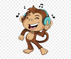 Cute Monkey Stickers Messages Sticker 1 Emoji Listening To Music Free Transparent Png Clipart Images Download
