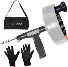 Depending on where you live, you may be able to rent a plumbing snake from a local rental dealership. Drainx Pro 50 Ft Heavy Duty Steel Drum Drain Auger Plumbing Snake With Work Gloves And Storage Bag Amazon Com