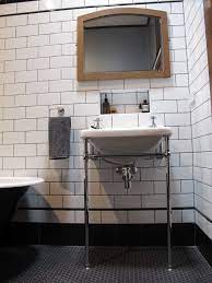 Our Latest Bathroom Renovation Subway Tiles Black Border And Pencil Tiles Grey Grout Charcoal Patterned Bathroom Tiles Luxury Bathroom Tiles Tile Bathroom