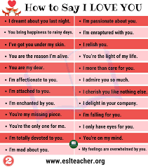 How To Say I Love You In 5 Different Languages 60 Romantic Ways To Say I Love You In English Esl Teacher Other Ways To Say Writing Words Say I Love You