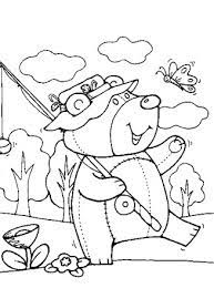 Coloring book or page cartoon illustration of cute exotic coral fish. Teddy Bears Coloring Page Teddy Bear Fishing All Kids Network