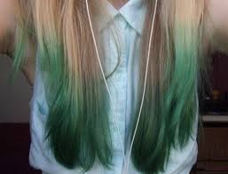 Green Tips Hair Dip Dye Hair Brown Hair Dip Dyed Blonde Blonde Dip Dye