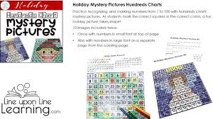 Hundreds Chart Mystery Pictures Holiday Themed