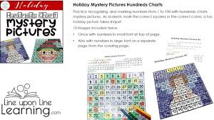 hundreds chart mystery pictures holiday themed