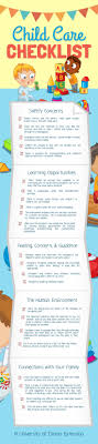 Child Care Checklist Great Resource For Parents Of Infants Or Toddlers Looking For A Day Care Provider Infographic Activiteiten Checklists Kinderopvang