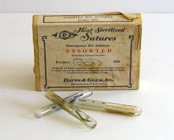 Antique Surgical Sutures Original Box Vintage Medical