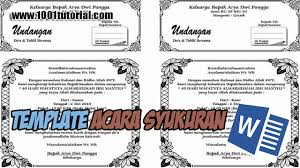 Kartu ucapan pernikahan di nasi kotak. Template Acara Syukuran Kelahiran Dengan Microsoft Word 2010