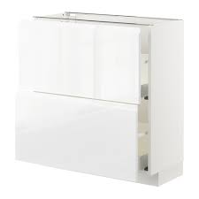 Metod Maximera White Voxtorp High Gloss White Base Cabinet With 2 Drawers 80x37 Cm Ikea Unterschrank Ausziehbare Schublade Ikea
