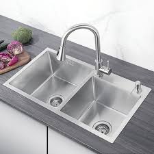 Cecipa Evier Cuisine 2 Bacs Cuve Double Inox Evier De Cuisine En Acier Brosse Evier A Poser 2 Bacs 78 43 21cm Distributeur De Savon Fourni Gratuit Ldyb113 In 2020