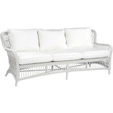 Black and white poolside wicker bed. Kingsley Bate Chatham Traditional White Wicker Outdoor Sofa