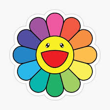 Takashi Murakami Happy Flower Sticker By Edvinp In 2020 Print Stickers Flower Prints Art Murakami Flower