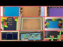 On the border above i chose to use two different kinds of paint chips and to create a pattern with them. Display Board Border Design Ideas Youtube