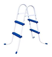 Bestway Swimming Pool Ladder Rust Resistant Metal Frame Heavy Duty Easy Assembly Pool Ladder Swimming Pool Ladders Above Ground Pool Ladders