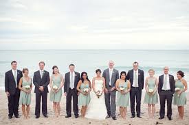 In case of a beach wedding, go for colors like tan, black, custom gold or sky blue. Beach Wedding With Muted Natural Color Palette Junebug Weddings
