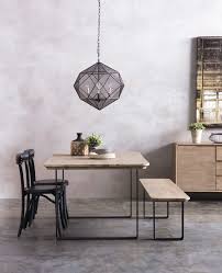 Industrial Style Dining Masters Of Minimal Industrial Style The Table And Bench Make Clea Wood Dining Table Modern Modern Dining Table Industrial Chic Decor