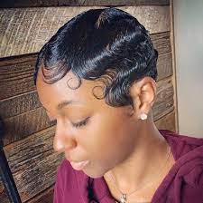 Short wavy pixie cut human hair wigs for black women black. Kacentage Finger Wave Hair Finger Waves Short Hair Waves Short Hair