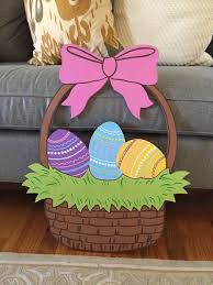 Easter Basket Outdoor Wood Decoration Etsy Wood Decor Diy Holiday Decor Outdoor Wood