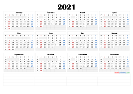 Clear design calendar with awesome fonts, which makes it easy to view and download. Free Printable 2021 Yearly Calendar Calendarex Com