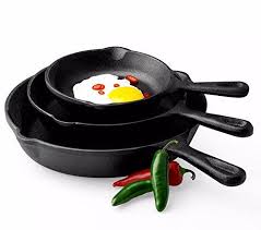 Eight24hours 3 Piece Iron Fry Pan Set Skillets Cook Stove Top Oven Professional Kitchen Stove Top Oven Skillet Cooking Fries In The Oven