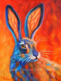 Theresa Paden Contemporary Wildlife Art Southwest Art Rabbit Painting