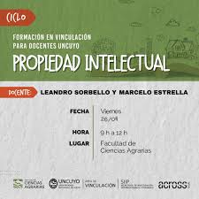 Nueva jornada del ciclo de formación en vinculación para docentes  universitarios: Propiedad Intelectual