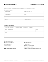 donation form template for word