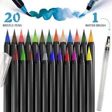 Brush pens are much easier to start with and they have a lower learning curve compared to traditional dip pens. Putwo Watercolor Brush Pens 20 Colors Calligraphy Pen 100 Non Toxic Odorless Watercolor Pens For Painting Manga Comic Coloring Books Paint Markers Set With 1 Free Water Paintbrush Felt Tip Pen Price In